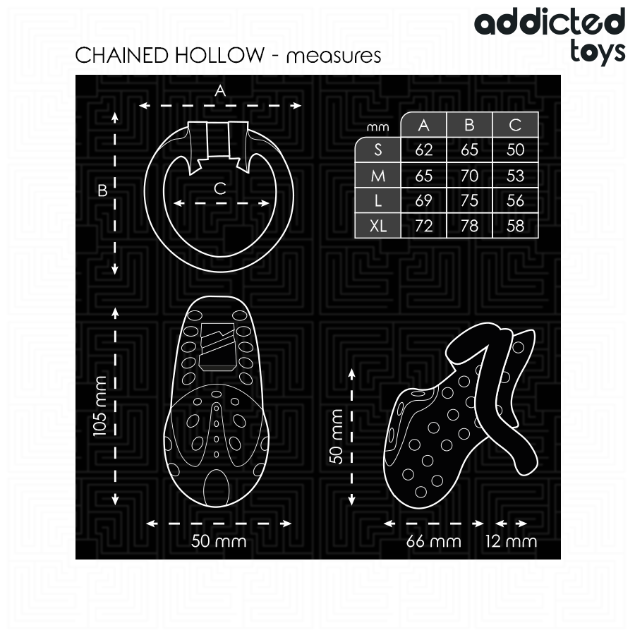 ADDICTED TOYS LOCKED - CHAINED HOLLOW JAULA PARA PENE 10,5 CM - Imagen 5
