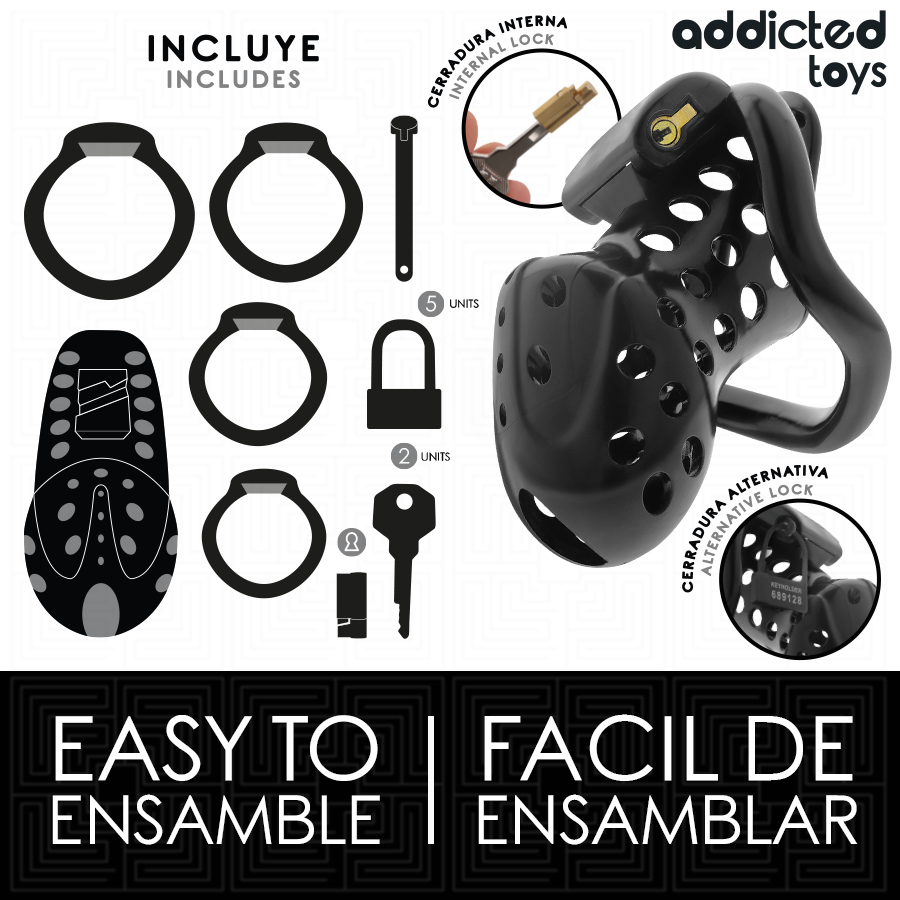 ADDICTED TOYS LOCKED - CHAINED HOLLOW JAULA PARA PENE 10,5 CM - Imagen 4