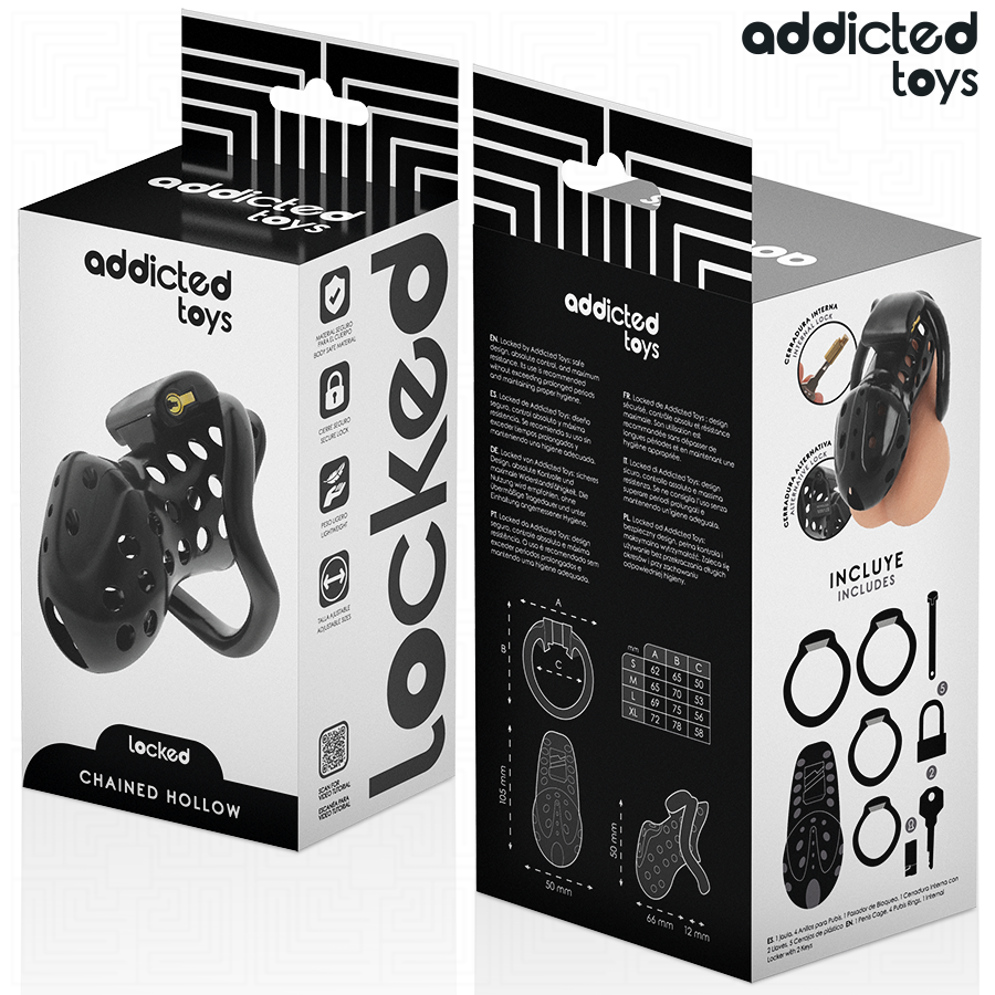 ADDICTED TOYS LOCKED - CHAINED HOLLOW JAULA PARA PENE 10,5 CM - Imagen 6