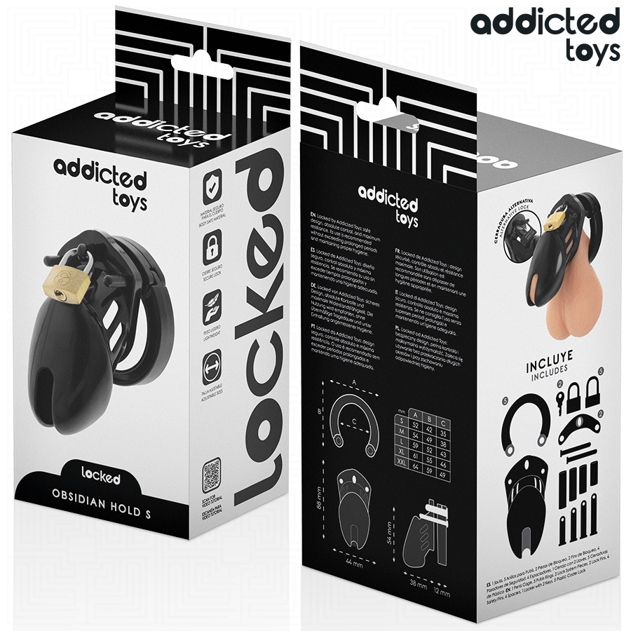 ADDICTED TOYS LOCKED - OBSIDIAN HOLD JAULA PARA PENE TALLA S - Imagen 6