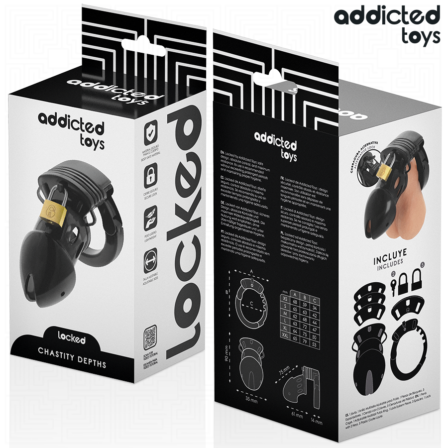 ADDICTED TOYS LOCKED - CHASTITY DEPTHS JAULA PARA PENE 7,5 CM - Imagen 6