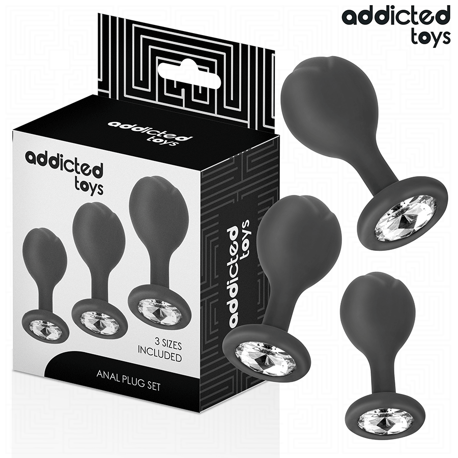ADDICTED TOYS - SET DE 3 PLUG SILICONA ANAL CON JOYA - Imagen 2