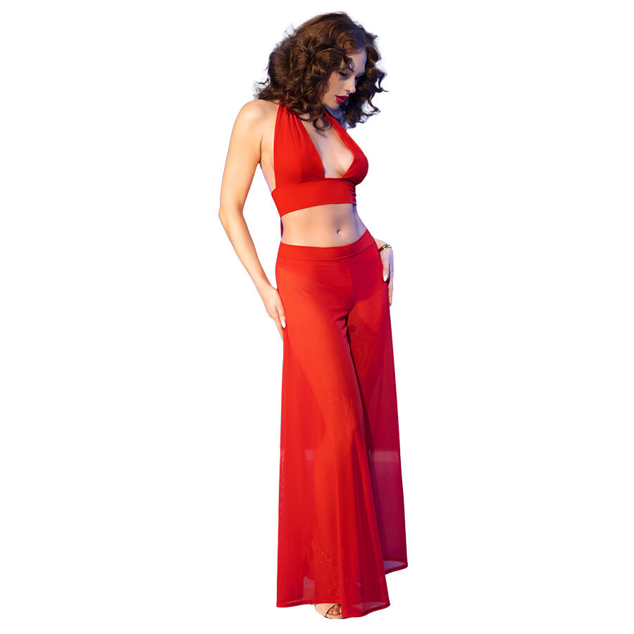 CHILIROSE - CR 4857 SET TOP Y PANTALONES ROJO TALLA XL - Imagen 3
