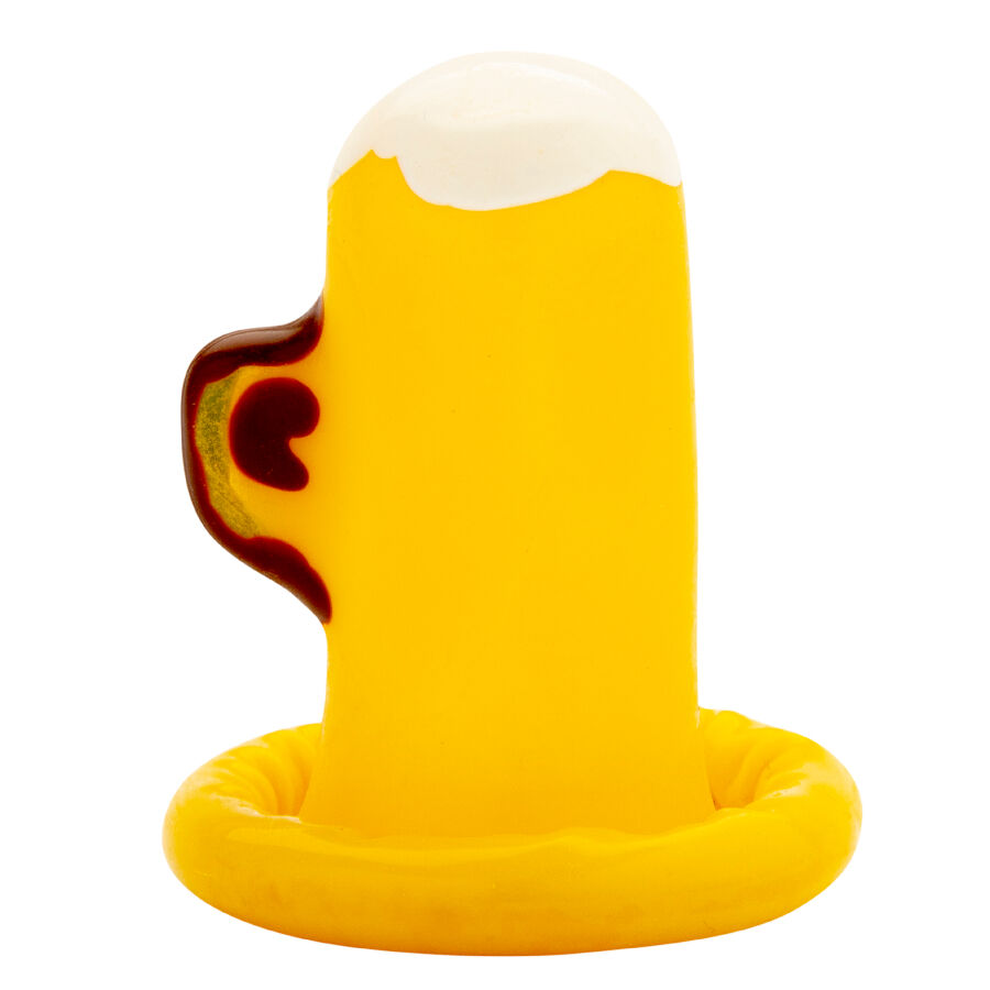 CONDOMERIE - PRESERVATIVO DECORATIVO PINTADO A MANO VASO DE CERVEZA - Imagen 4
