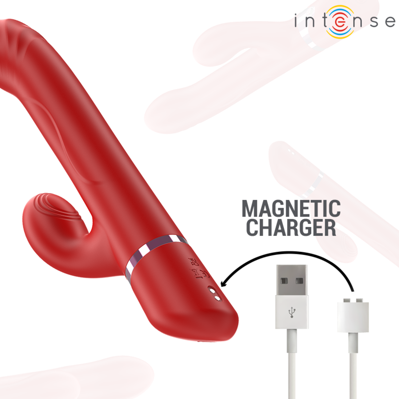 INTENSE - LELE VIBRADOR MULTIFUNCIÓN ROTATORIO & OSCILACIÓN & ESTIMULACIÓN ROJO - Imagen 7