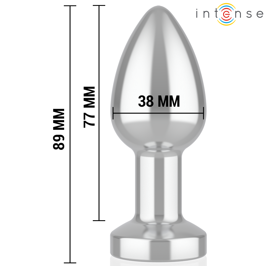 INTENSE - PLUG ANAL TALLA M DE METAL VIBRADOR CON LUCES LED MULTICOLOR Y CONTROL REMOTO - Imagen 5