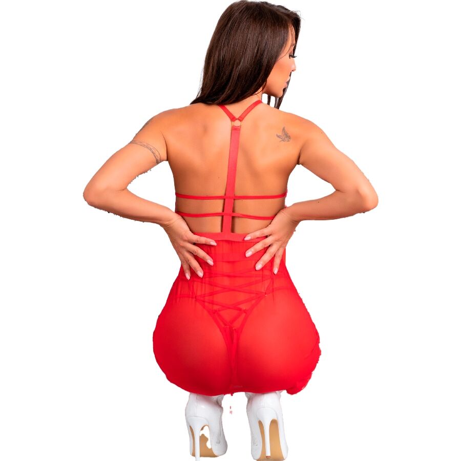 LIVCO CORSETTI FASHION - SANTAS CANDY LC 90722 CAMISA + TANGA NAVIDEÑO S/M - Imagen 3