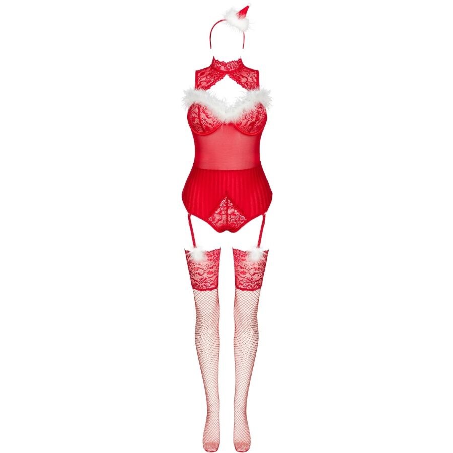 LIVCO CORSETTI FASHION - LIMPID SNOWFLAKES LC 90604 BODY + MEDIAS + DIADEMA NAVIDEÑA L/XL - Imagen 3