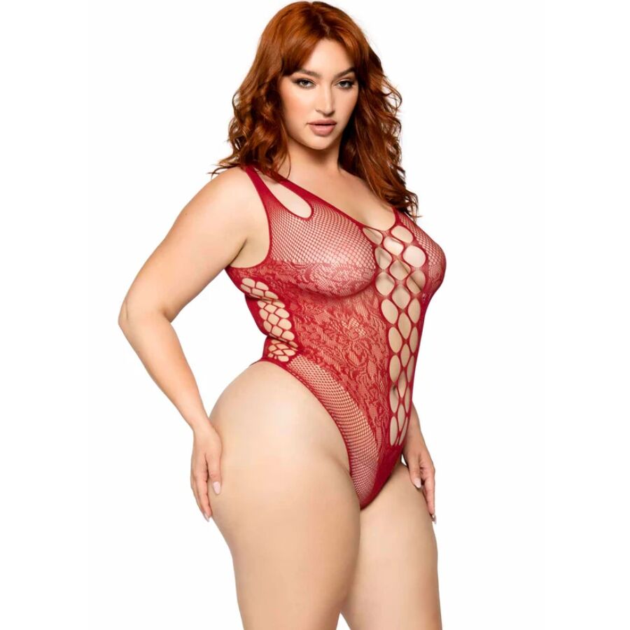 LEG AVENUE - 81641X BODY TIRANTES SIN COSTURAS BURDEOS TALLA 1X/2X - Imagen 2