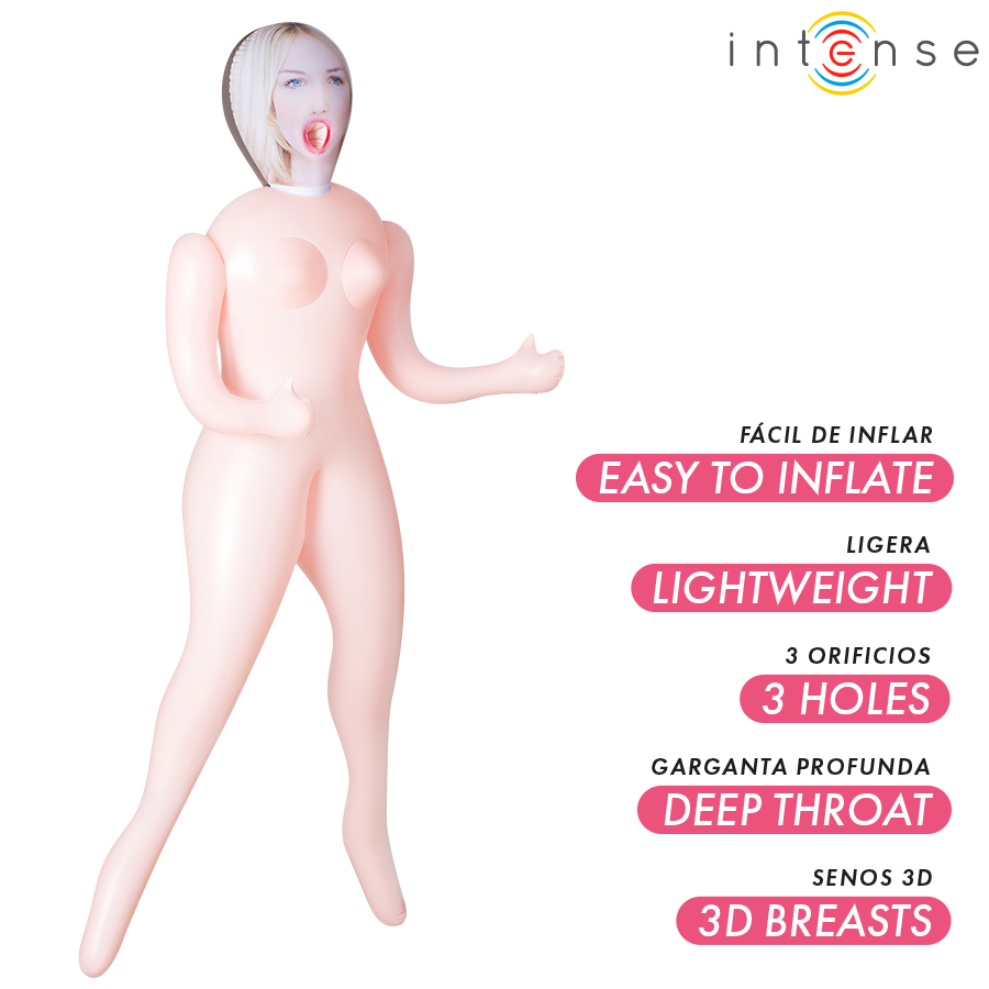 INTENSE DOLLS - INGRID MUÑECA HINCHABLE CON TRES ORIFICIOS - Imagen 2