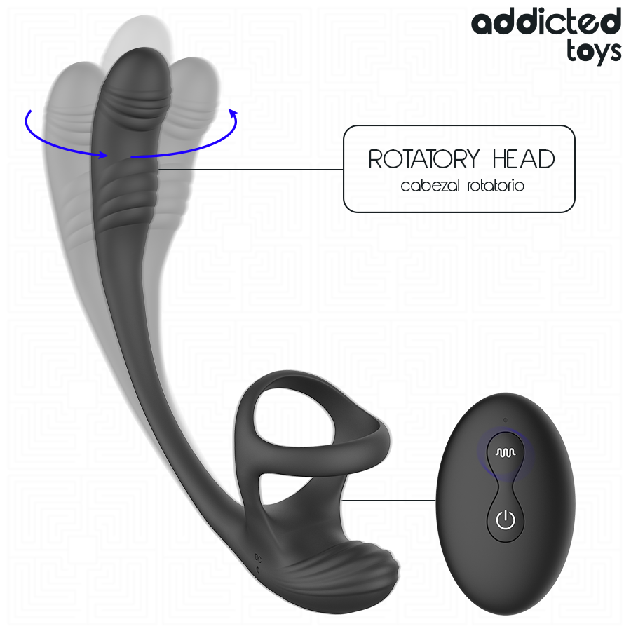 ADDICTED TOYS - PLUG ANAL VIBRACIÓN Y WAVING 360º Y ESTIMULADOR TESTÍCULOS - Imagen 3
