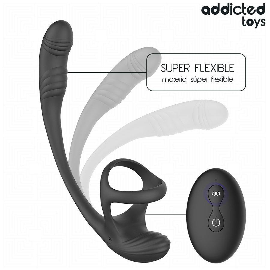 ADDICTED TOYS - PLUG ANAL VIBRACIÓN Y WAVING 360º Y ESTIMULADOR TESTÍCULOS - Imagen 7