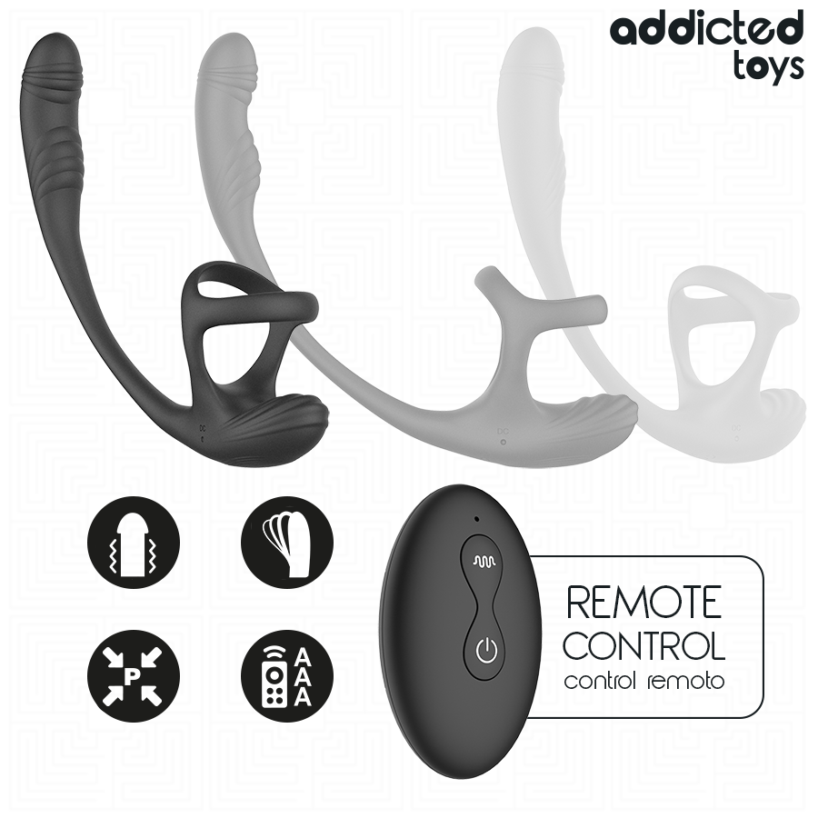 ADDICTED TOYS - PLUG ANAL VIBRACIÓN Y WAVING 360º Y ESTIMULADOR TESTÍCULOS - Imagen 5