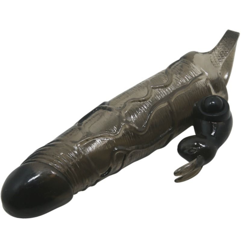 BAILE - BRAVE MAN FUNDA REALÍSTICA PENE CON RABBIT 16.5 CM NEGRO - Imagen 3