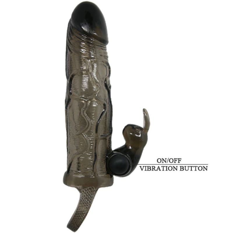 BAILE - BRAVE MAN FUNDA REALÍSTICA PENE CON RABBIT 16.5 CM NEGRO - Imagen 6