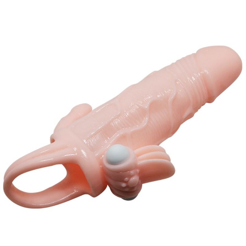 BAILE - BRAVE MAN FUNDA PENE ANAL Y CLÍTORIS VIBRADOR 16.5 CM NATURAL - Imagen 6