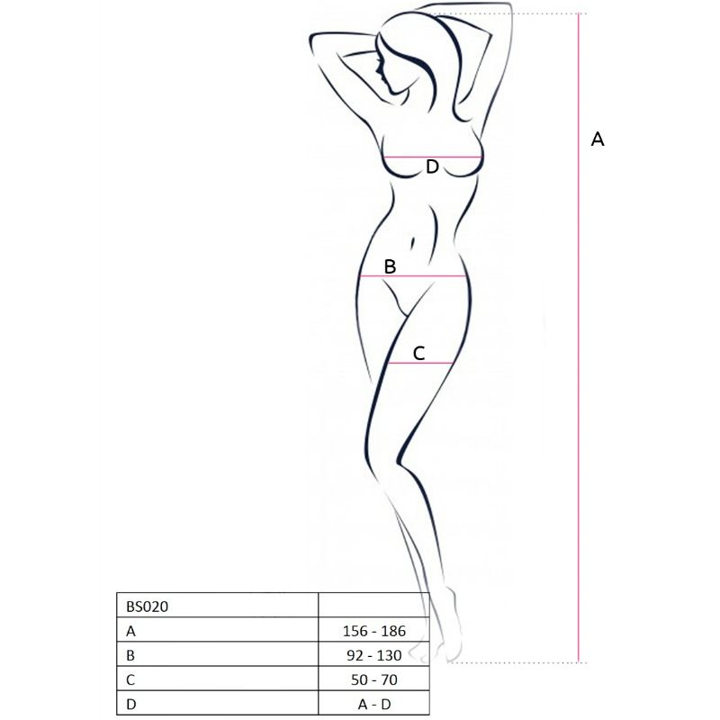 PASSION - WOMAN BS020 BODYSTOCKING NEGRO TALLA ÚNICA - Imagen 2