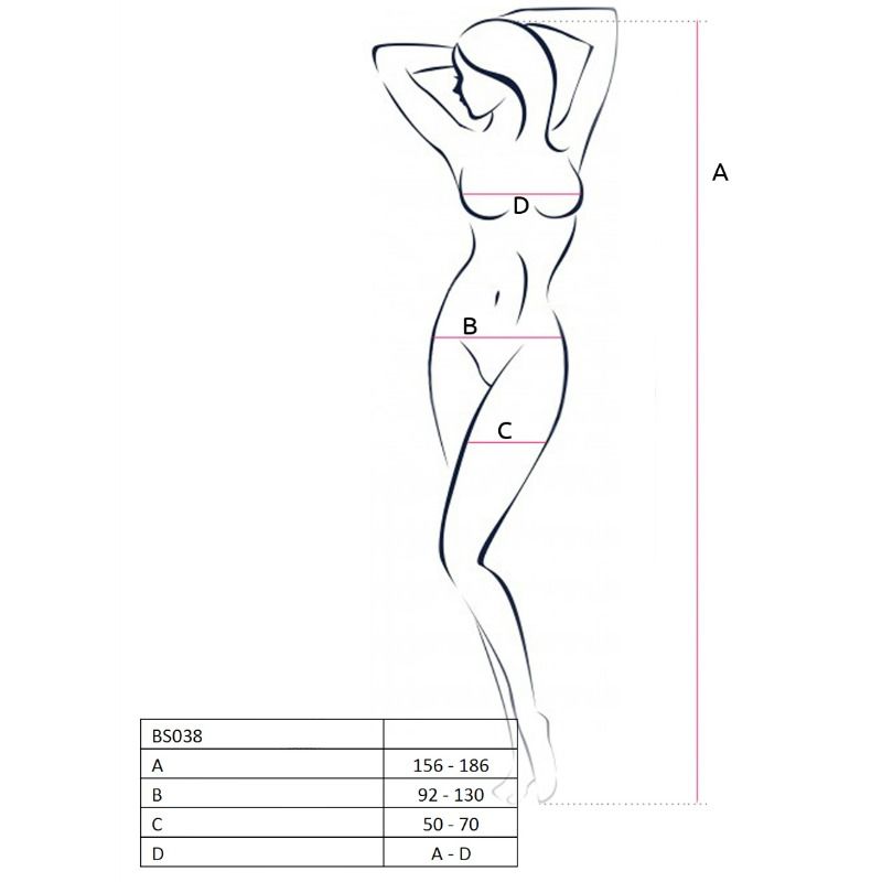 PASSION - WOMAN BS038 BODYSTOCKING NEGRO TALLA ÚNICA - Imagen 3