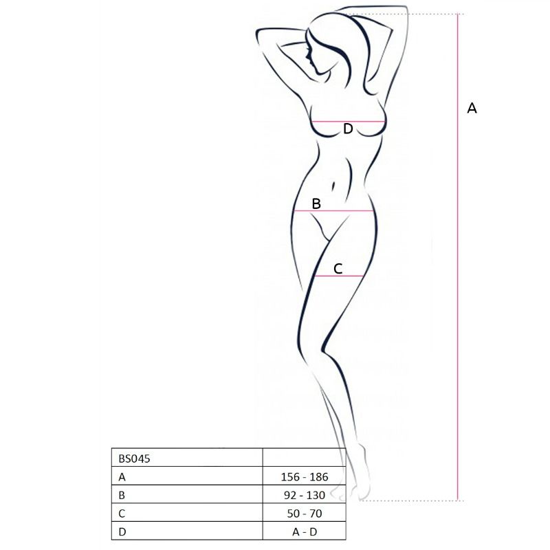 PASSION - WOMAN BS045 BODYSTOCKING NEGRO TALLA ÚNICA - Imagen 2