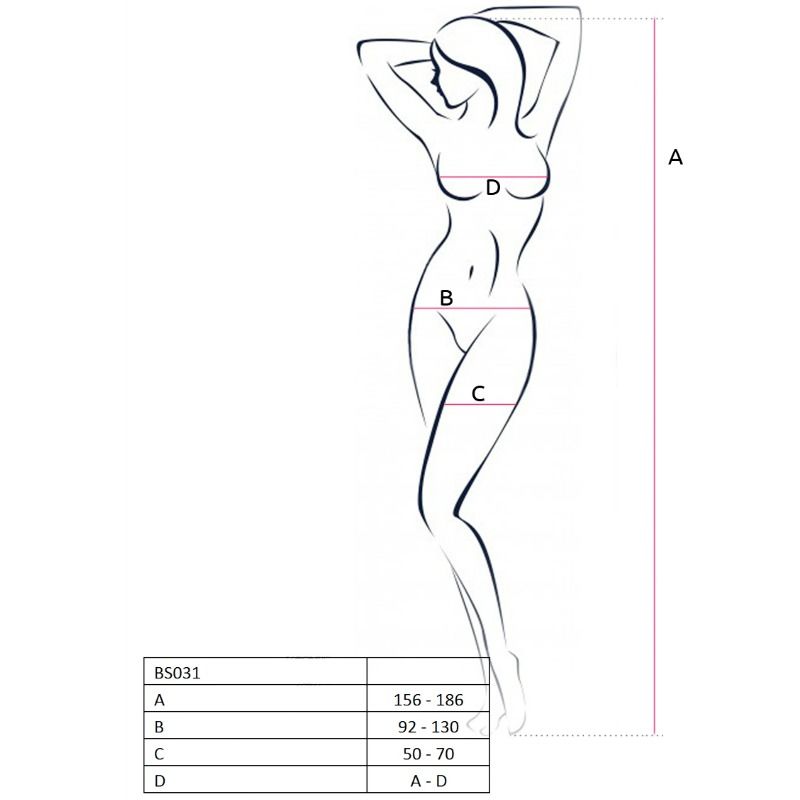 PASSION - WOMAN BS031 BODYSTOCKING BLANCO TALLA ÚNICA - Imagen 2