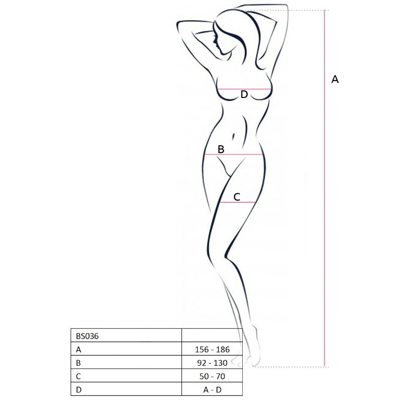 PASSION - WOMAN BS036 BODYSTOCKING BLANCO TALLA ÚNICA - Imagen 2