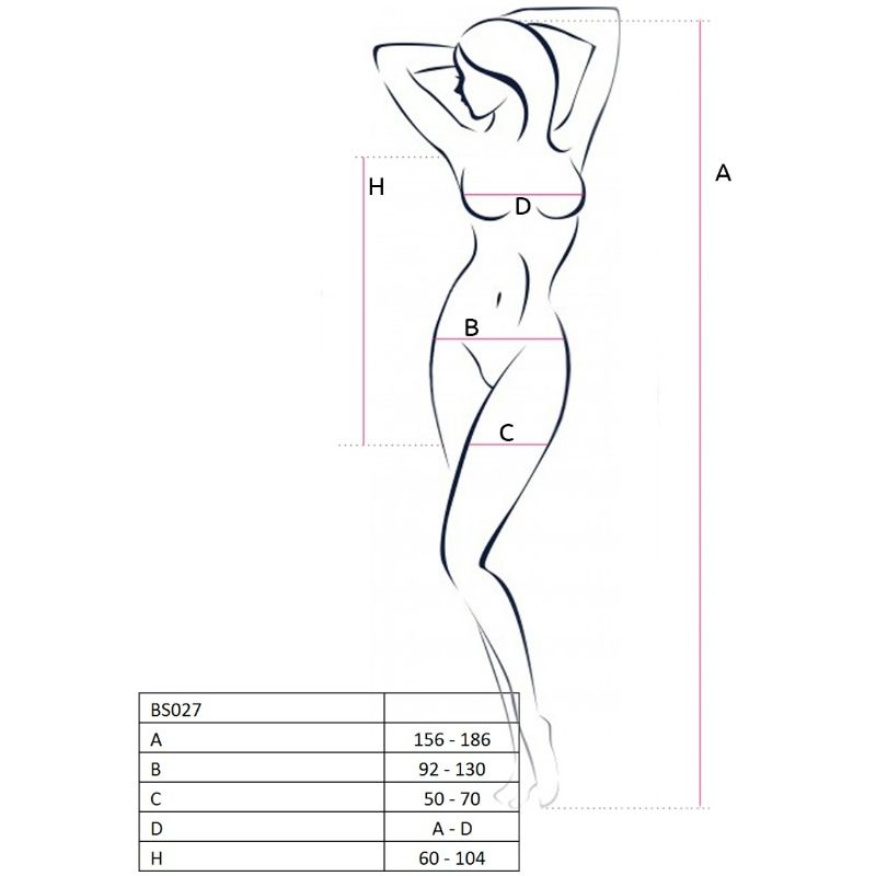 PASSION - WOMAN BS027 BODYSTOCKING ESTILO VESTIDO NEGRO TALLA ÚNICA - Imagen 3
