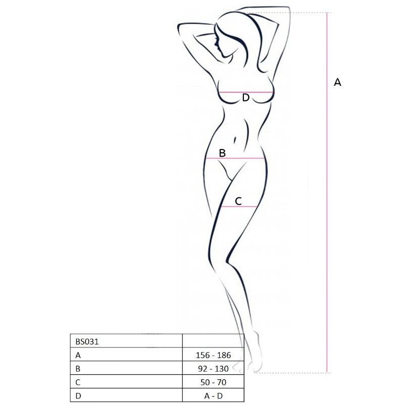 PASSION - WOMAN BS031 BODYSTOCKING NEGRO TALLA ÚNICA - Imagen 3