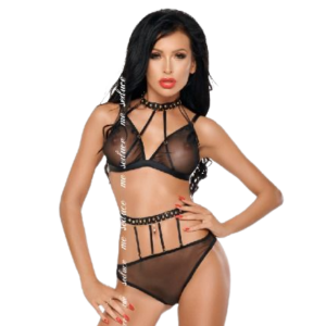 ME-SEDUCE - DOTTY SET DOS PIEZAS NEGRO L/XL