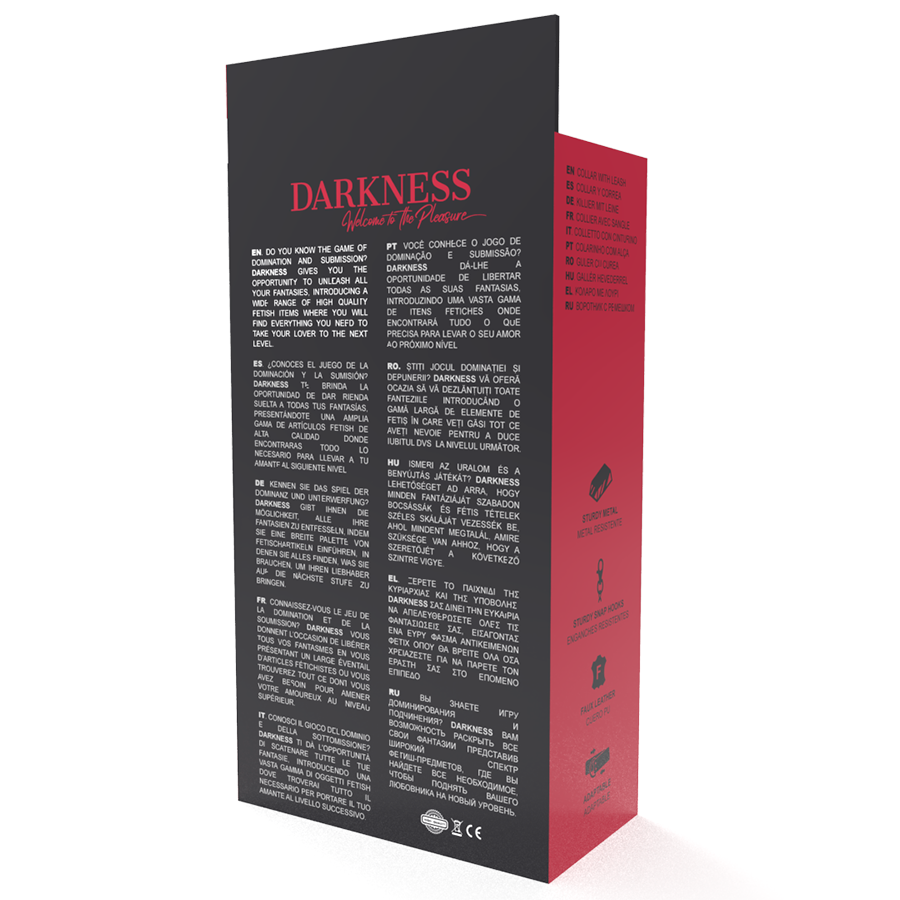 DARKNESS - COLLAR DE POSTURA CON CADENA LEATHER - Imagen 6
