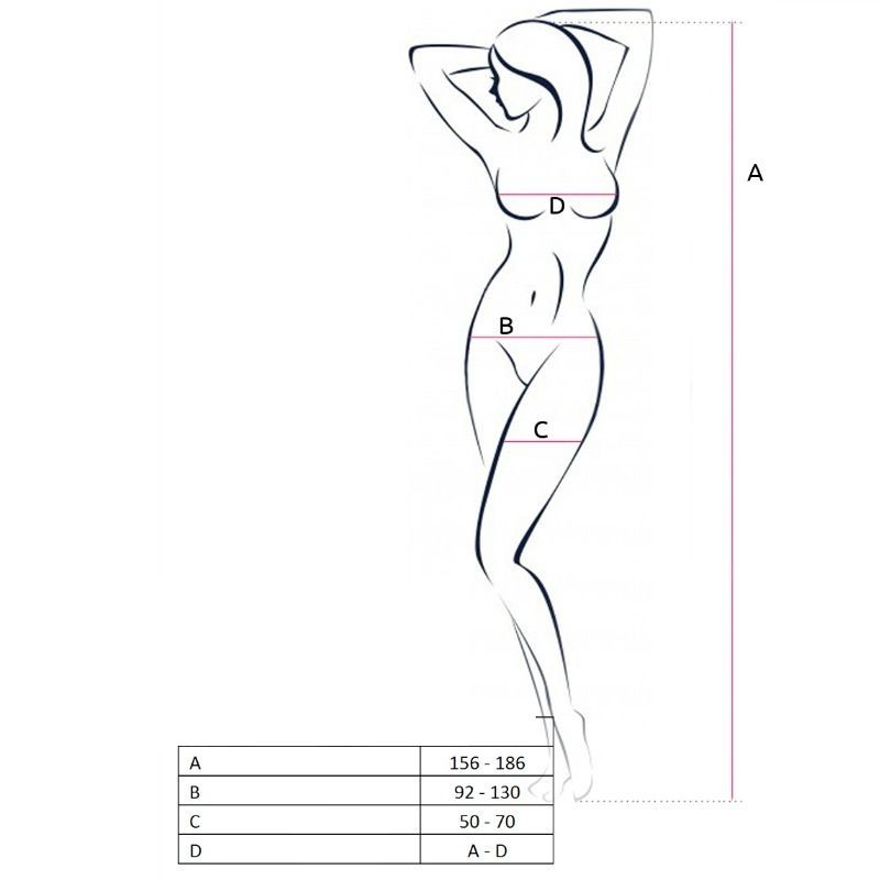 PASSION - WOMAN BS052 BODYSTOCKING ROJO TALLA ÚNICA - Imagen 2