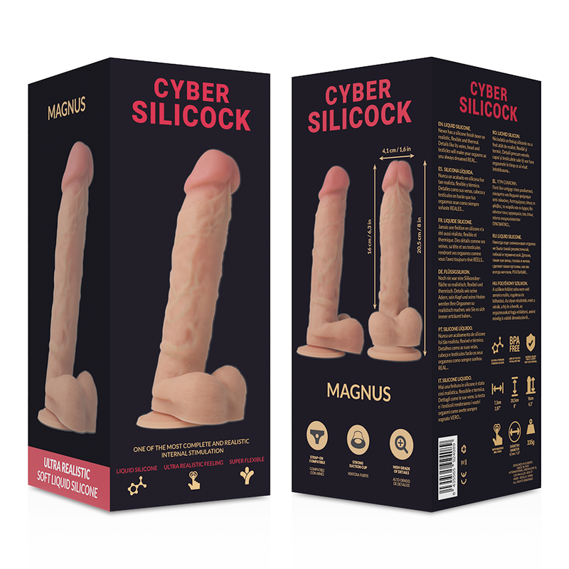 CYBER SILICOCK - ARNÉS SILICONA LÍQUIDA MAGNUS 20.5 CM -O- 4.1 CM - Imagen 8