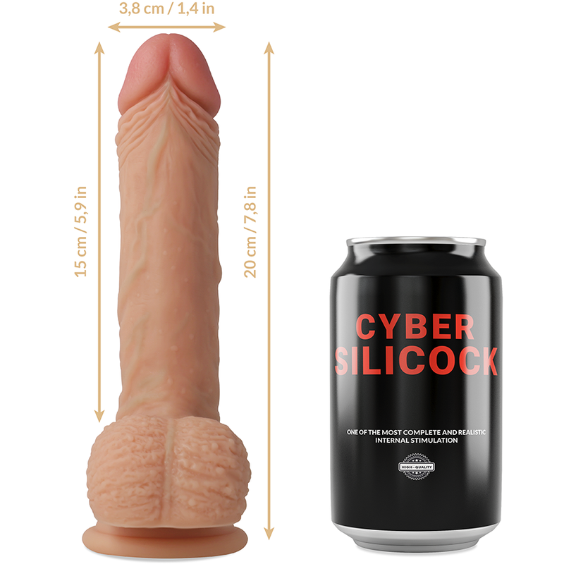 CYBER SILICOCK - ARNÉS SILICONA LIQUIDA FREEMAN 20 CM -O- 3.8 CM - Imagen 6